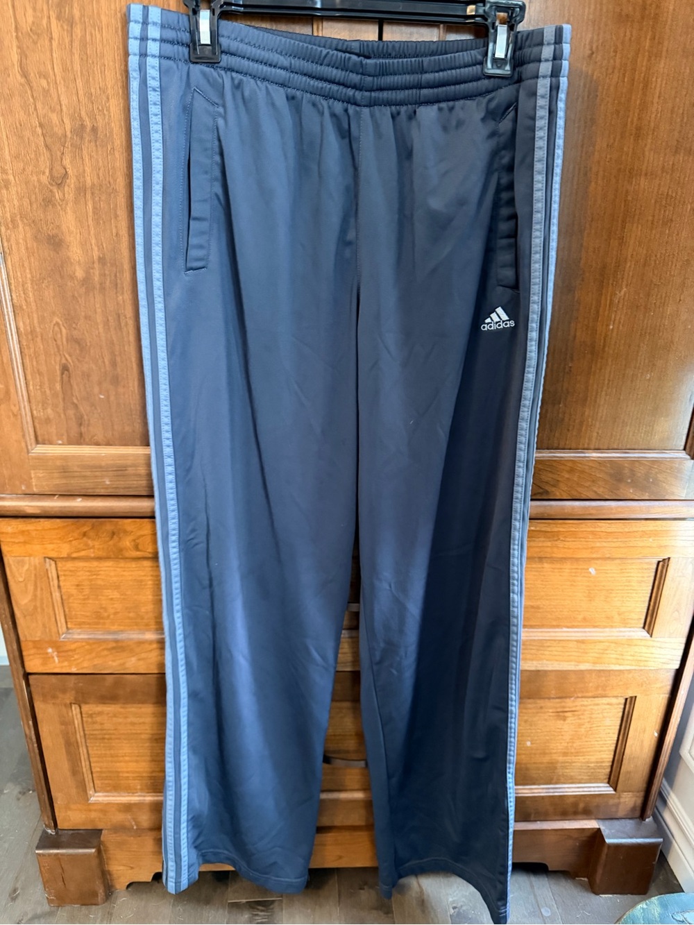 Adidas grey Track Pants with Light grey Side Stripes